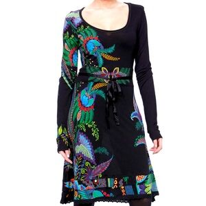 Desigual Dress Fit & Flare Floral Size Small